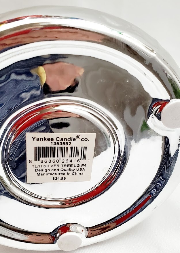 Yankee Candle Silver/Chrome Large Christmas Tree Tea Light Candle