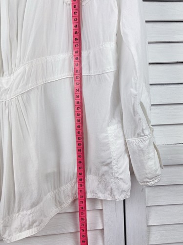 Magali Pascal White Shirt Long Sleeve Top Blouse Rayon Office Business Sz S-L - Picture 6 of 9