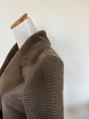 Anthropologie Ultra Suede Faux Fur Collar Coat Sz SMALL EXCELLENT COND - Picture 5 of 15