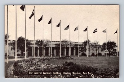 Flushing Meadows NY-New York, The Assembly Building, Vintage Postcard