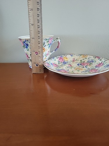 Vintage Fenton James Kent Fenton Rosalynde Chintz Demitasse Cup Saucer England - Picture 23 of 24