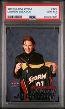 2001 FLEER ULTRA WNBA #129 LAUREN JACKSON ROOKIE RC PSA 10