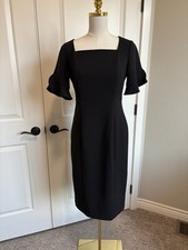 Donna Morgan Little Black Dress Old Money Size 6 Petal Sleeve