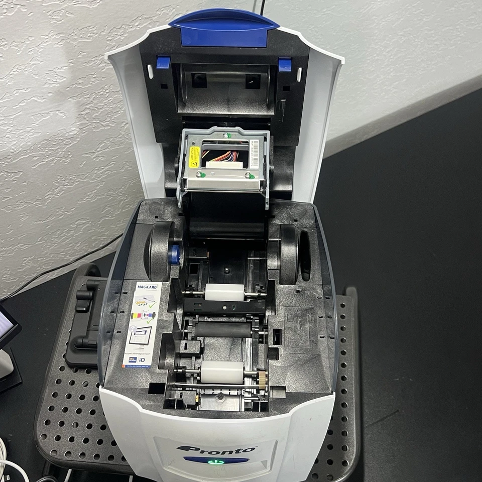 MAGICARD Pronto Single Sided ID Card Badge Thermal Printer White Used (Untested) - Image 2 of 4