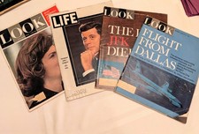 Vintage LOOK and LIFE Magazines, 1960s, JFK's Assassination. Set of 7