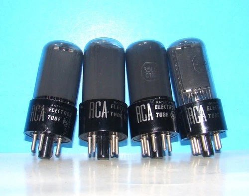 35L6GT RCA AA5 radio audio amplifier vintage vacuum tubes 4 valves tested 35l6G