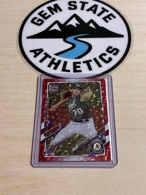 2021 Topps - Jordan Weems #570 Red /199 (RC) Oakland Athletics