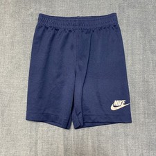 Nike Shorts Boys Small 4-5 Years Navy Blue Swoosh Logo Running Elastic Waistband