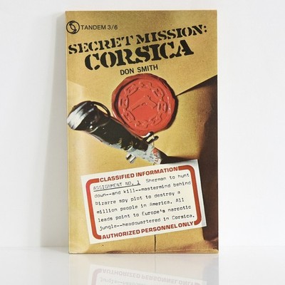 DON SMITH Secret Mission: Corsica (#3) 1968 Award / Tandem - vintage Espionage