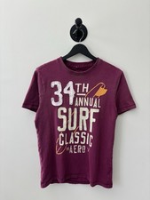 Vintage Aeropostale Shirt Mens Small Maroon Y2K Surf Promo