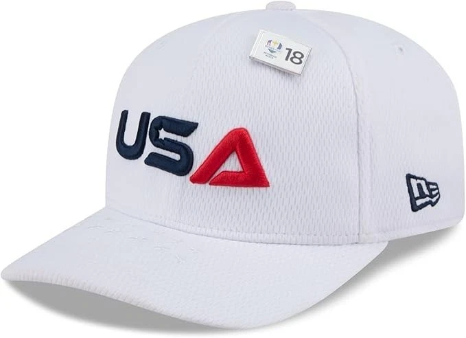 NEW ERA USA 2025 RYDER CUP THURSDAY WHITE 9SEVENTY SNAPBACK CAP OSFA HAT PIN US