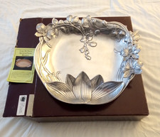 Arthur Court Orchid 14" Aluminum chip And Dip New & Alligator letter opener