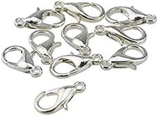 100 Pcs Stainless Steel Lobster Claw Clasps 7x12mm Silver Plated Lobster Claw Cl