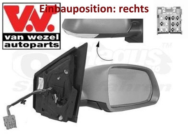 VAN Wezel 5828818 AußEnspiegel Rechts Spiegel AußEn FüR VW-image