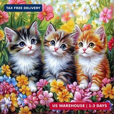 Diamond Painting Kits Cat for Adults, Diamond Art Kits for Beginner, DIY 5D Roun