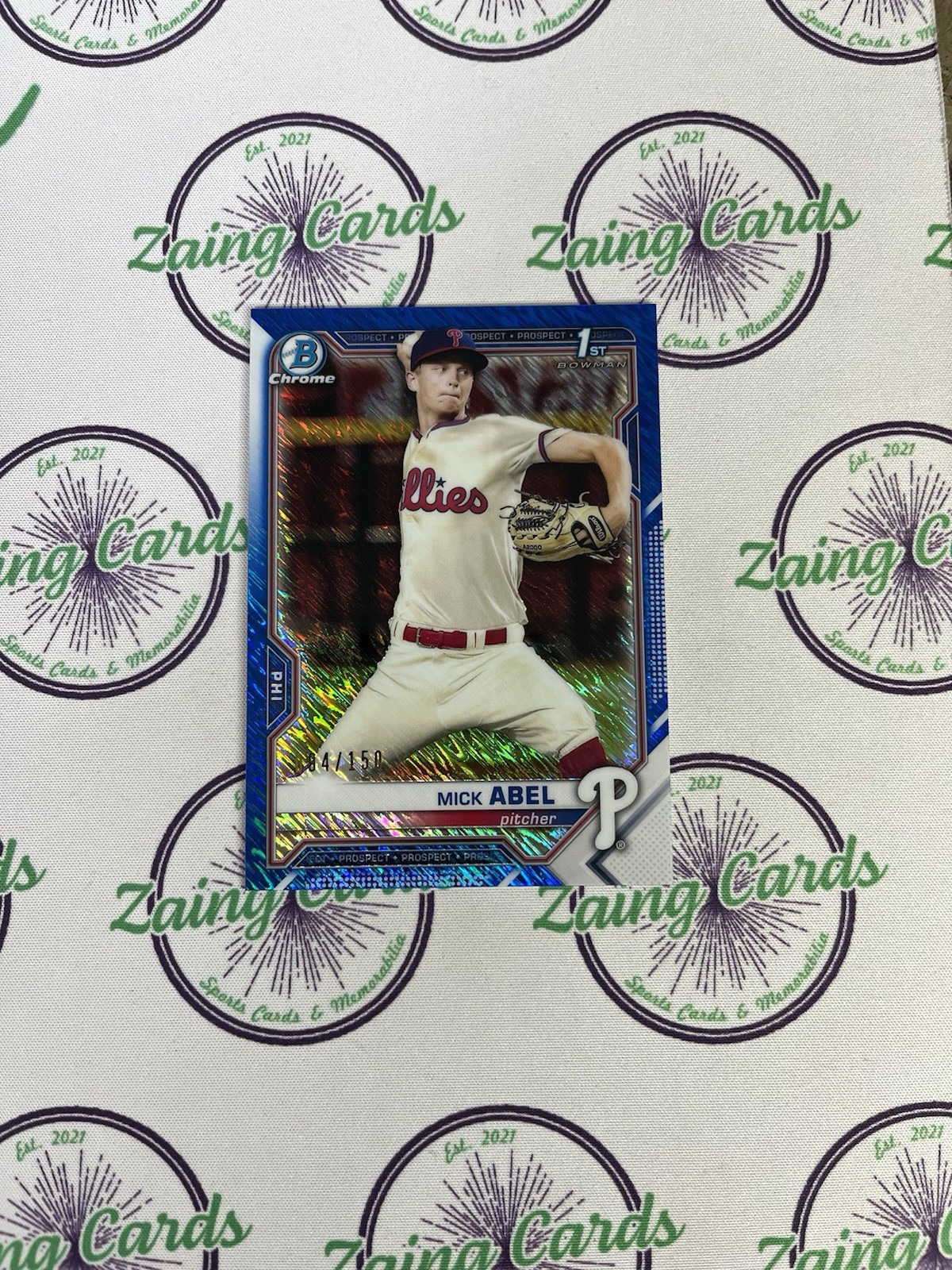 2021 Bowman Chrome Mick Abel 1st Bowman Blue Shimmer Refractor /150 #BCP-42