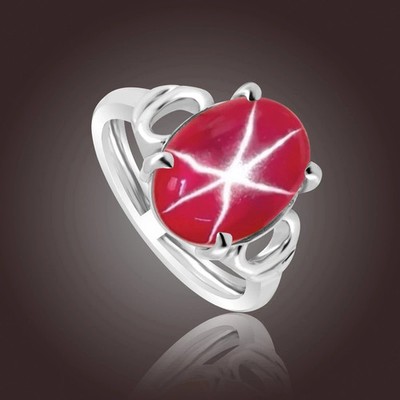 10 Ct Natural 6 Rays Red Star Ruby Ring 925 Sterling Silver Handmade All Sizes