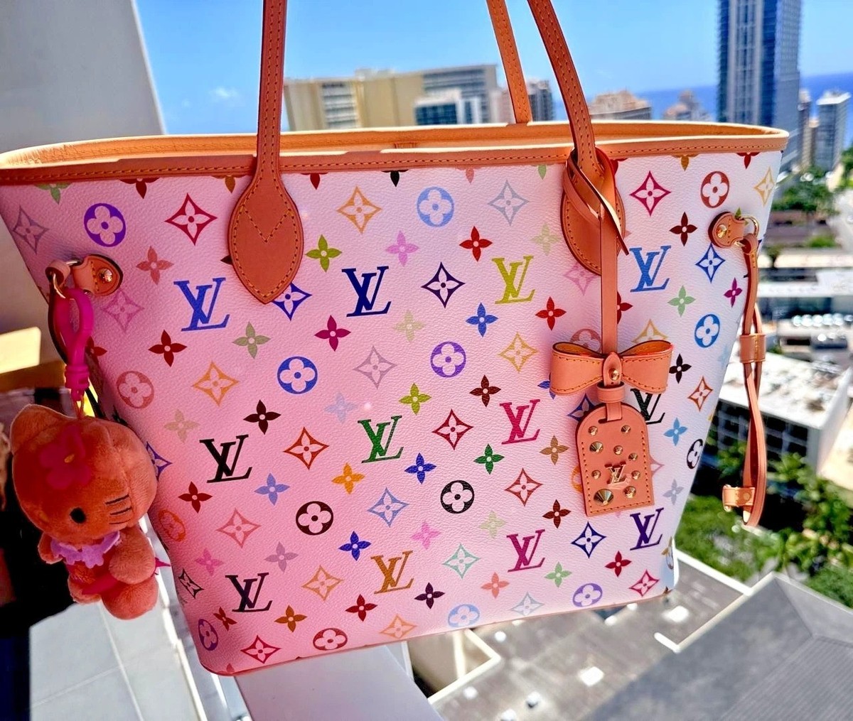 Louis Vuitton Murakami LV x TM Multicolor Neverfull MM M27787 Bag