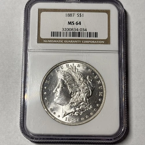 (1) one 1887 S Morgan Silver Dollar $1 PCGS MS64 140yrs Old!!