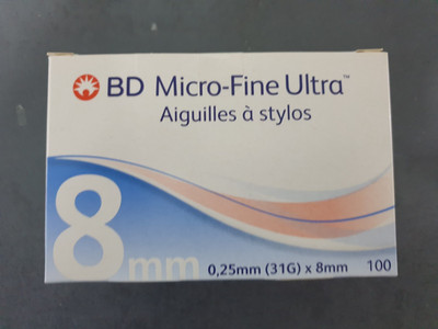 BD Ultra-Fine Pen-Nadeln 0,25 mm (31G) x 8mm 1x100 Stück