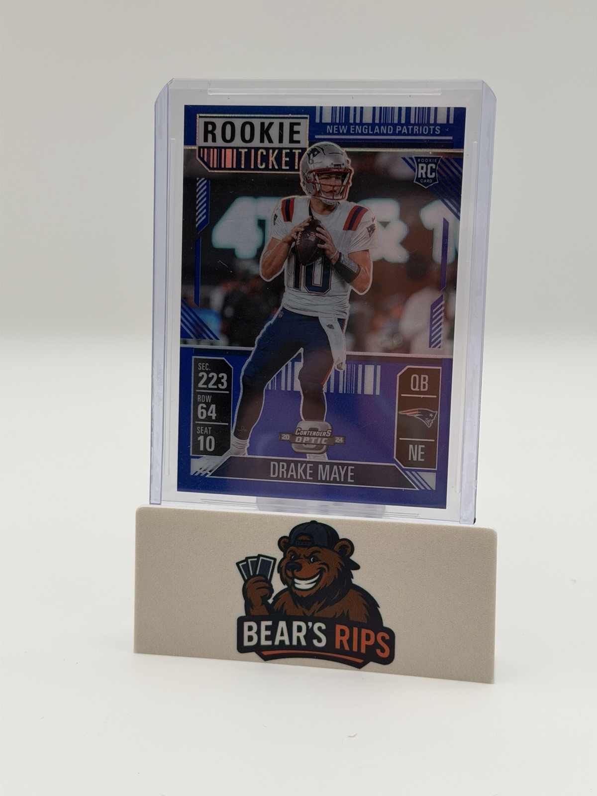 2024 Panini Contenders Optic - Rookie Ticket Drake Maye #70 Blue Prizm /99 (RC)
