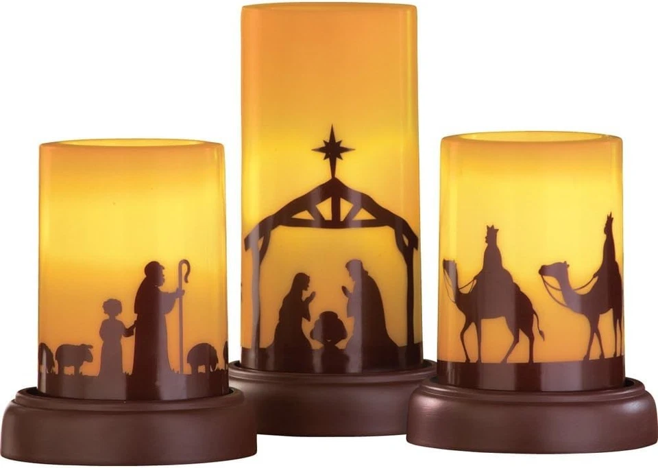Velas LED Belén Navidad Sin Llama, Acentos Decoración Hogar Vacacional -... Foto 2 de 4