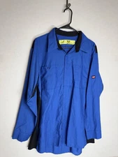 Vintage Red Kap Long Sleeve  Blue Shirt XL button down Single Stitched Primo