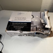 Mainstays 6 Feet Silver Combo Floor Lamp With Reading Lamp, Modern Design