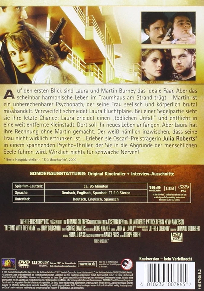 Der Feind in meinem Bett (DVD) Julia Roberts Patrick Bergin (UK IMPORT) - Image 2 of 2