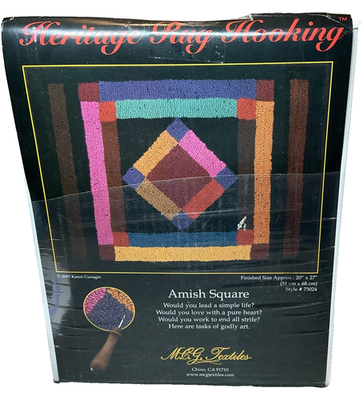 #ad Heritage Hook And Rug Kit Amish Square 20*27 opened package Unused $27.99