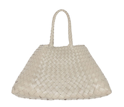 Dragon Diffusion Santa Croce 8893 Pearl Small Tote Handwoven Leather Bag