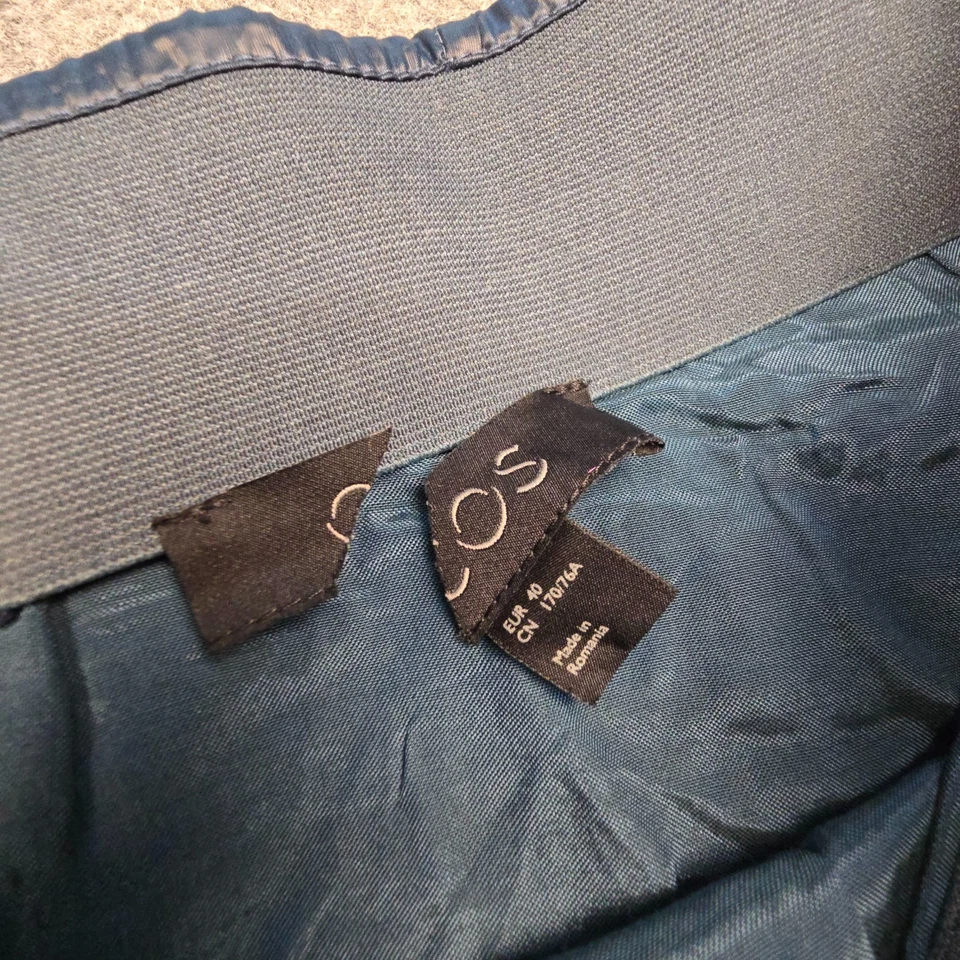 COS Skirt Womens 12 blue A-Line Maxi Column Skirt Pleated polyamide Size 12 - Image 3 of 4