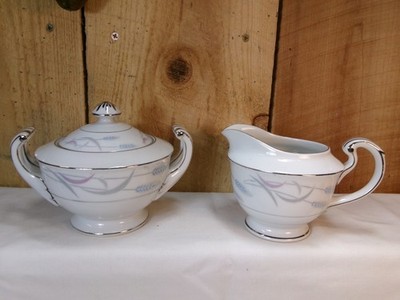 Vintage 1960's Valmont China Royal Wheat Covered Sugar Bowl and Creamer Japan