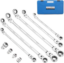 6-piece Extra Long Flex-head Ratcheting Wrench Set 72-tooth Double Box End Wren