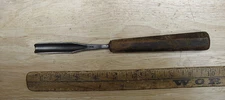 Antique J. Cam UK Tang Gouge Chisel,7/16" X 9-3/16",VGC,Ocagonal Wood Handle