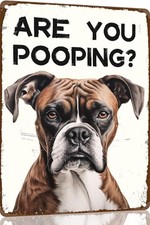 Funny Boxer Dog Are You Pooping Vintage Tin Metal Signs Home D cor 8x12