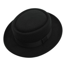 Walter White Cosplay Pork Pie Hat Trilby Porkpie Black Top Rib Cap Halloween Men