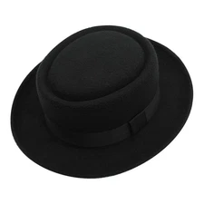 Walter White Cosplay Pork Pie Hat Trilby Porkpie Black Top Rib Cap Halloween Men