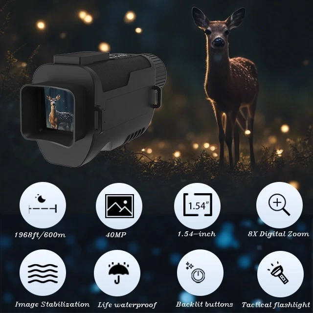 4K HD Digital Telescope Camera 40MP 8X Zoom 600M Infrared Night Vision Monocular - Image 2 of 4