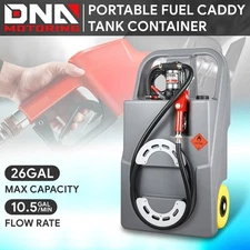 100L(26 Gal) Portable Fuel Caddy Oil Tank Container with Diesel Transfer Unit