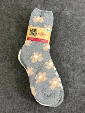 Muk Luks Super Cozy Boot Socks Super Soft Yarn White & Gray 3 Pair Size 6-10
