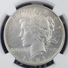 1921-P Peace Dollar S$1 "High Relief" - NGC UNC Details "Harshly Cleaned"