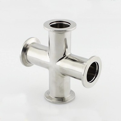 Cross 4-Way KF-25 Vacuum Fittings, ISO-KF Flange Size NW-25, Stainless Steel 304