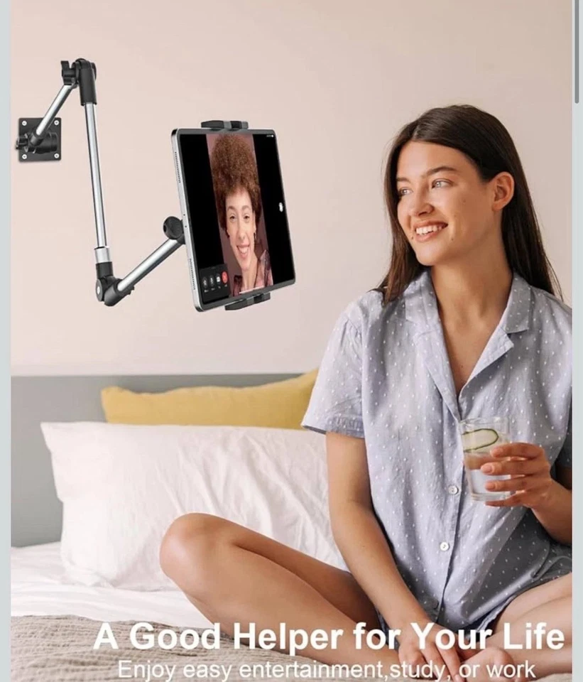 Wall Tablet Mount Phone Holder 360 Rotation GoPro Insta360 35in Long Metal Arm - Image 4 of 4