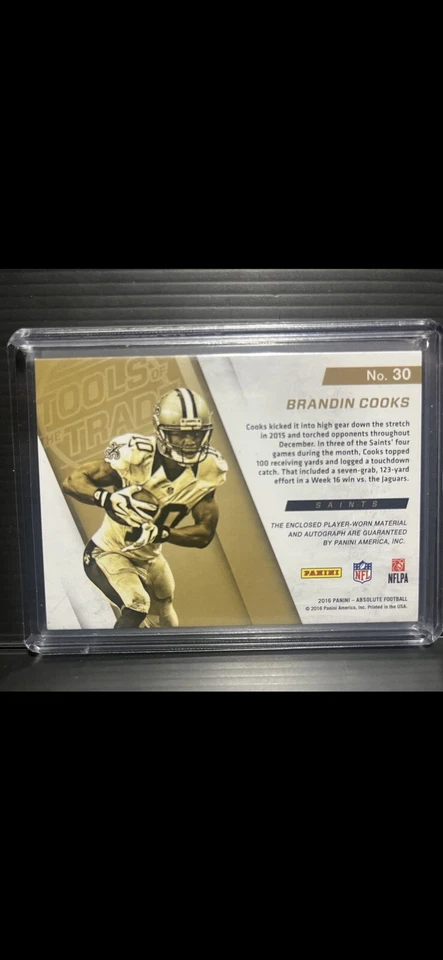 2016 Absolute Brandin Cooks Tools Of The Trade #30 *Patch Auto* #’d/50 - Image 2 of 2