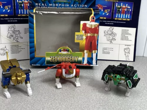 Vintage Power Rangers Zeo Zord Morphin Set of 3 Lion Eagle Bull w/ Instructions