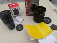 OPTEKA 500MM F/8 MIRROR LENS & OPTEKA 2.0X TELECONVERTER HD