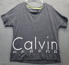 Calvin Klein Performance T Shirt Women's S Gray Quick Dry Short Sleeve Pullover