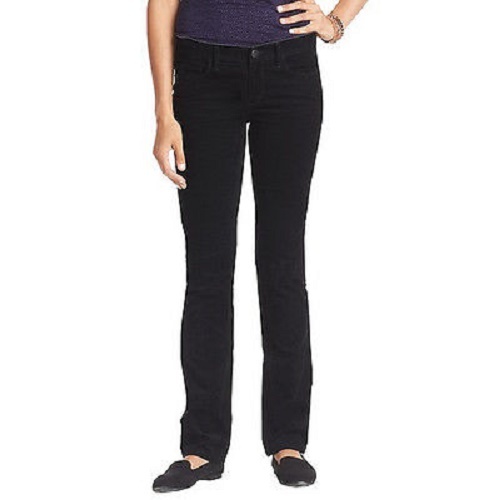 Black Modern Straight Corduroy Pants 