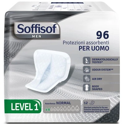Soffisof Men Livello 1 e 2 - Scudi Assorbenti Maschili - Formato Scorta Promo